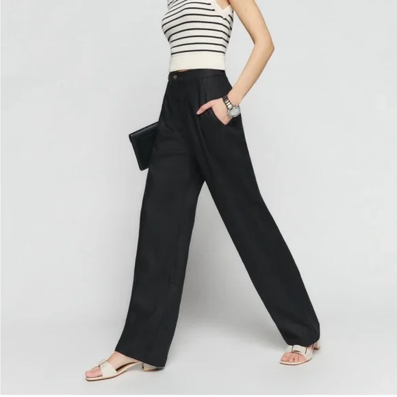 Reformation black wide leg trousers - Picture 2 of 3